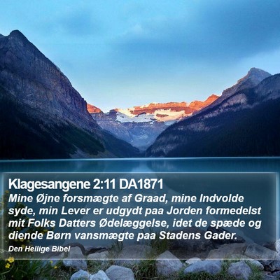 Klagesangene 2:11 DA1871 Bible Verse Image