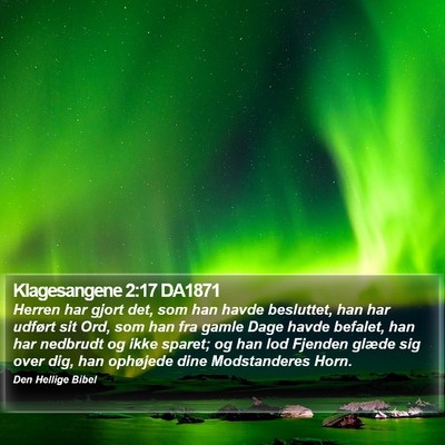 Klagesangene 2:17 DA1871 Bible Verse Image