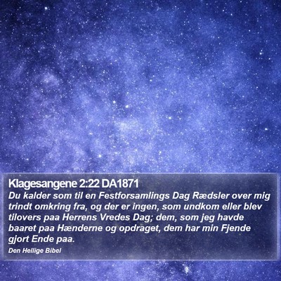 Klagesangene 2:22 DA1871 Bible Verse Image
