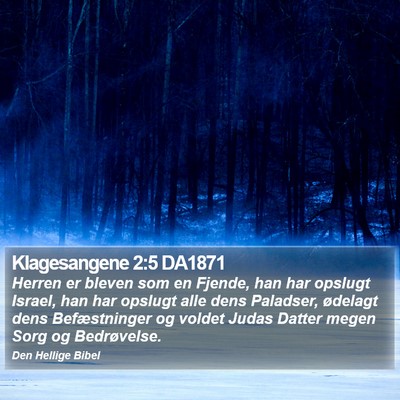 Klagesangene 2:5 DA1871 Bible Verse Image