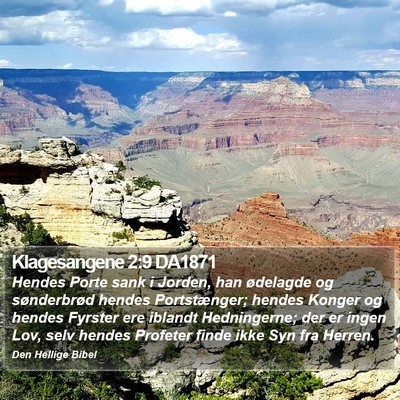 Klagesangene 2:9 DA1871 Bible Verse Image