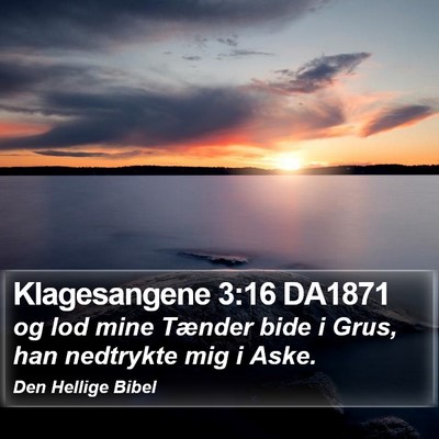 Klagesangene 3:16 DA1871 Bible Verse Image