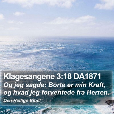 Klagesangene 3:18 DA1871 Bible Verse Image