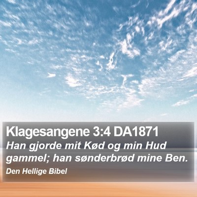 Klagesangene 3:4 DA1871 Bible Verse Image