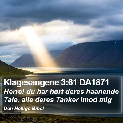 Klagesangene 3:61 DA1871 Bible Verse Image