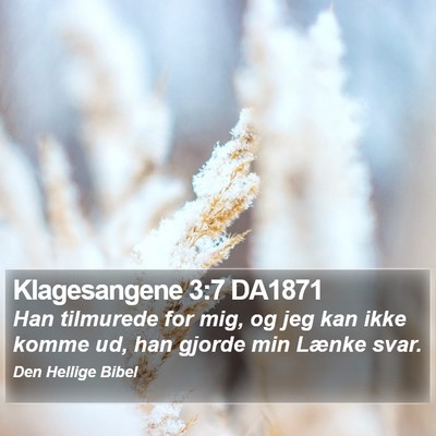 Klagesangene 3:7 DA1871 Bible Verse Image