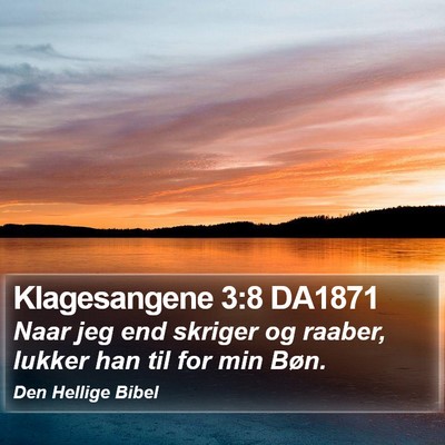 Klagesangene 3:8 DA1871 Bible Verse Image
