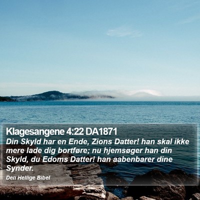 Klagesangene 4:22 DA1871 Bible Verse Image