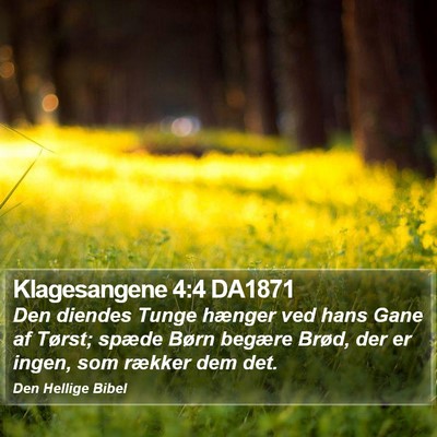 Klagesangene 4:4 DA1871 Bible Verse Image