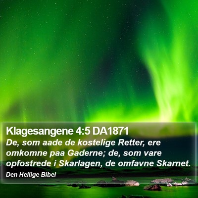 Klagesangene 4:5 DA1871 Bible Verse Image