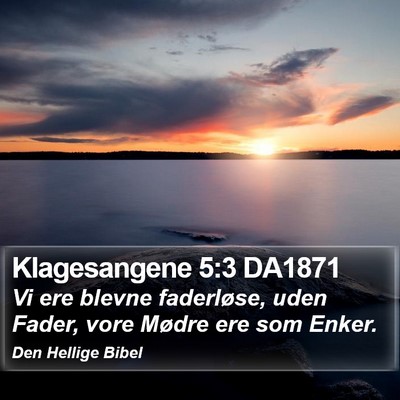 Klagesangene 5:3 DA1871 Bible Verse Image