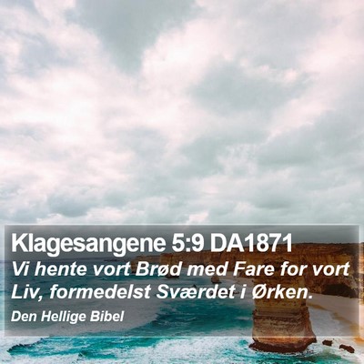 Klagesangene 5:9 DA1871 Bible Verse Image