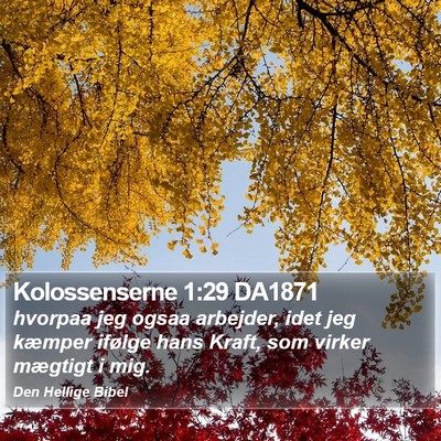 Kolossenserne 1:29 DA1871 Bible Verse Image