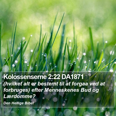 Kolossenserne 2:22 DA1871 Bible Verse Image