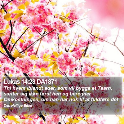 Lukas 14:28 DA1871 Bible Verse Image