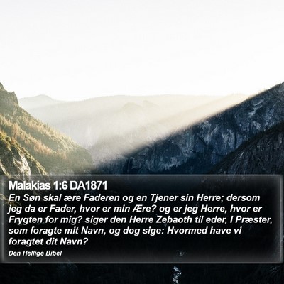 Malakias 1:6 DA1871 Bible Verse Image