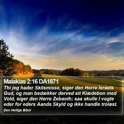 Malakias 2:16 DA1871 Bible Verse Image