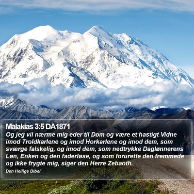Malakias 3:5 DA1871 Bible Verse Image