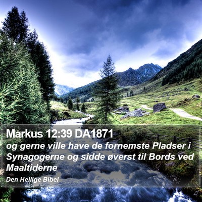 Markus 12:39 DA1871 Bible Verse Image