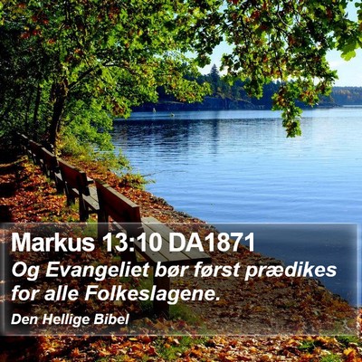 Markus 13:10 DA1871 Bible Verse Image