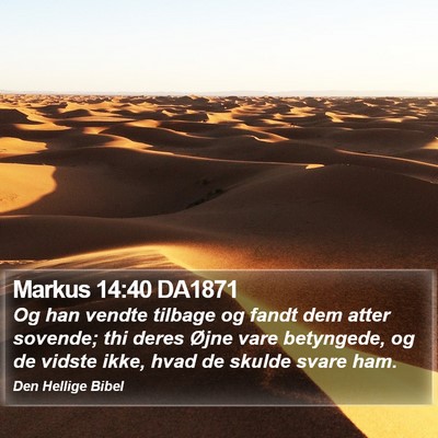 Markus 14:40 DA1871 Bible Verse Image