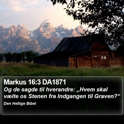 Markus 16:3 DA1871 Bible Verse Image