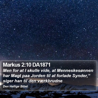 Markus 2:10 DA1871 Bible Verse Image