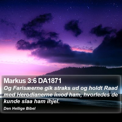 Markus 3:6 DA1871 Bible Verse Image