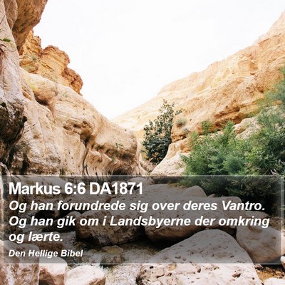 Markus 6:6 DA1871 Bible Verse Image