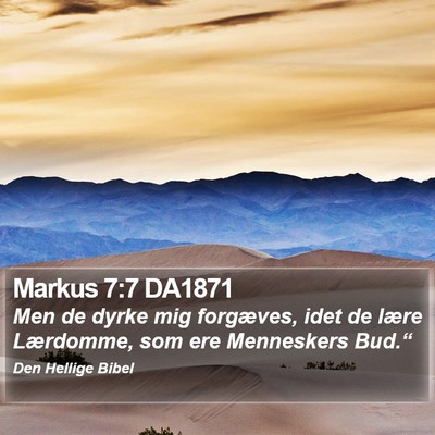 Markus 7:7 DA1871 Bible Verse Image
