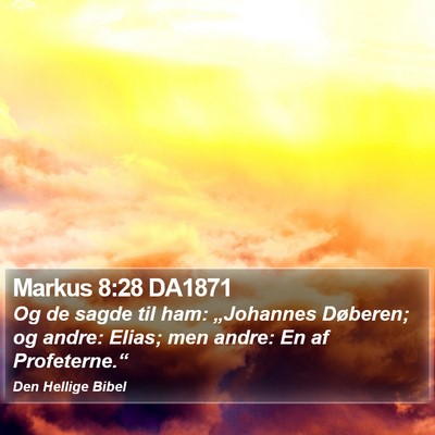 Markus 8:28 DA1871 Bible Verse Image