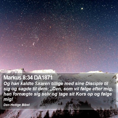 Markus 8:34 DA1871 Bible Verse Image