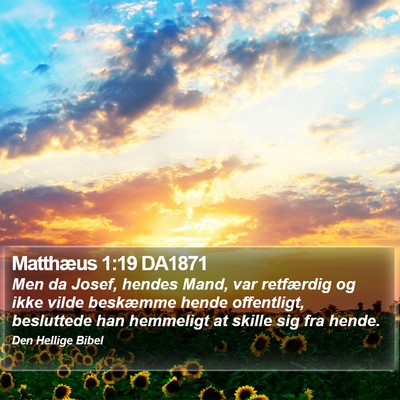 Matthæus 1:19 DA1871 Bible Verse Image