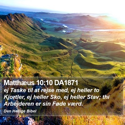 Matthæus 10:10 DA1871 Bible Verse Image