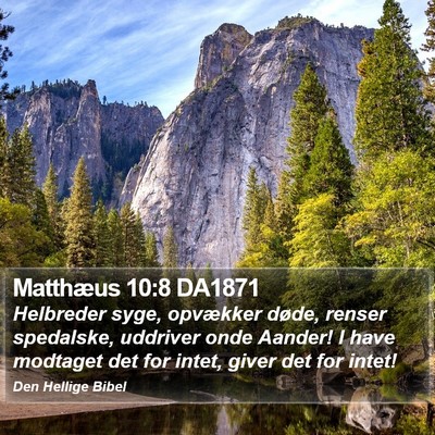 Matthæus 10:8 DA1871 Bible Verse Image
