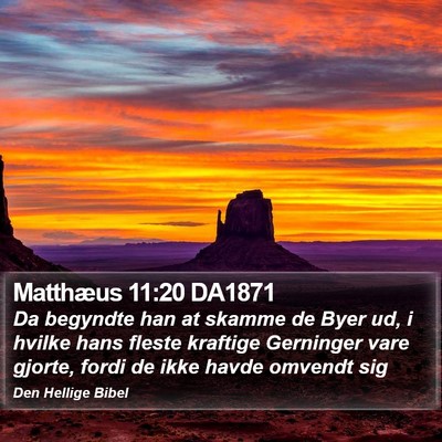Matthæus 11:20 DA1871 Bible Verse Image
