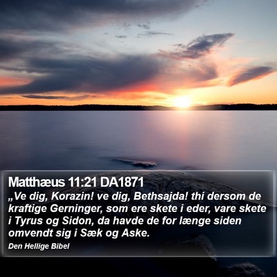 Matthæus 11:21 DA1871 Bible Verse Image