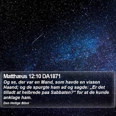Matthæus 12:10 DA1871 Bible Verse Image