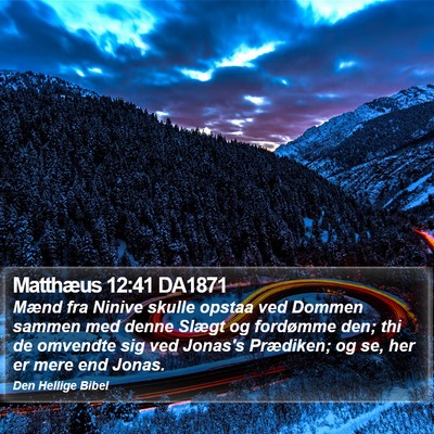 Matthæus 12:41 DA1871 Bible Verse Image