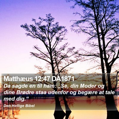 Matthæus 12:47 DA1871 Bible Verse Image