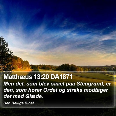 Matthæus 13:20 DA1871 Bible Verse Image