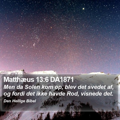 Matthæus 13:6 DA1871 Bible Verse Image
