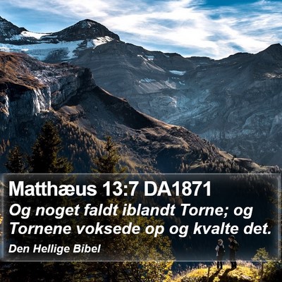 Matthæus 13:7 DA1871 Bible Verse Image