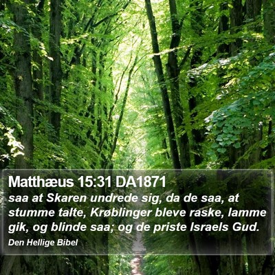 Matthæus 15:31 DA1871 Bible Verse Image