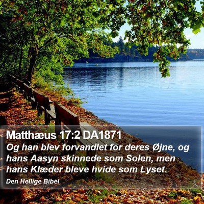 Matthæus 17:2 DA1871 Bible Verse Image