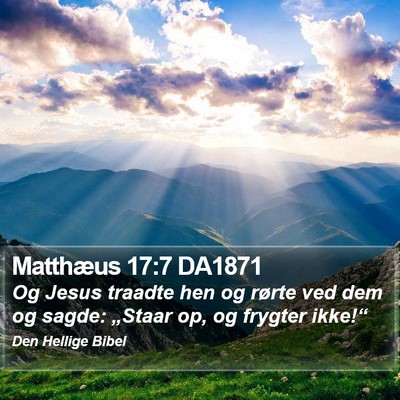 Matthæus 17:7 DA1871 Bible Verse Image