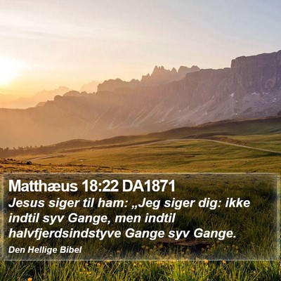 Matthæus 18:22 DA1871 Bible Verse Image