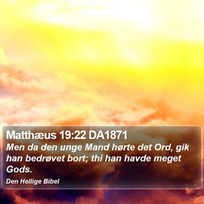 Matthæus 19:22 DA1871 Bible Verse Image
