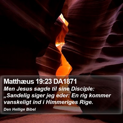 Matthæus 19:23 DA1871 Bible Verse Image