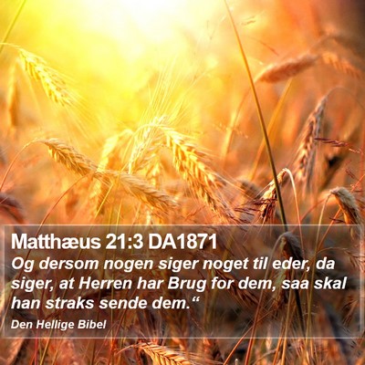 Matthæus 21:3 DA1871 Bible Verse Image